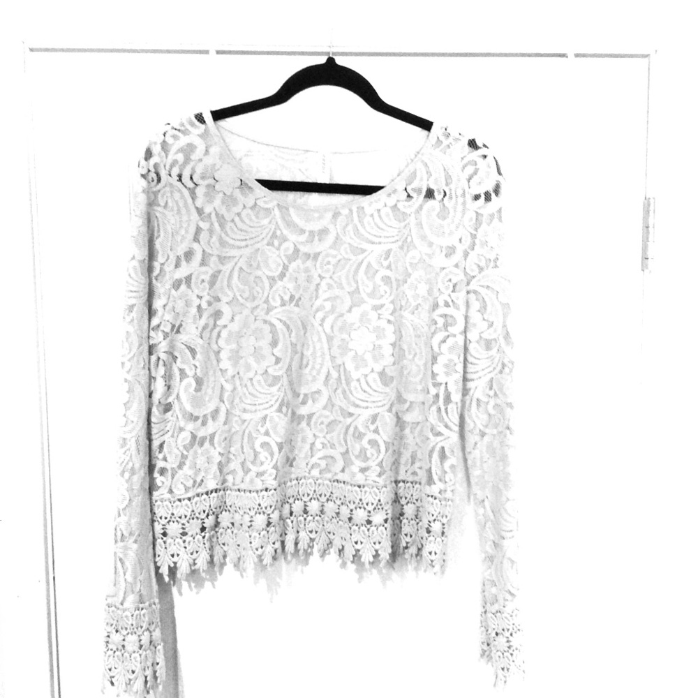 Grey/silver lace Xhilaration top